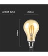E27 10W LED Filament Birne - A67, Amber Glas, 2200K, 950lm