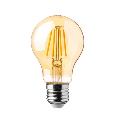 E27 12W LED-Lampe - A60, Filament, bernsteinfarbenes Glas, extra warm 2200K