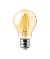 E27 12W LED-Lampe - A60, Filament, bernsteinfarbenes Glas, extra warm 2200K