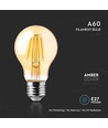 E27 12W LED-Lampe - A60, Filament, bernsteinfarbenes Glas, extra warm 2200K