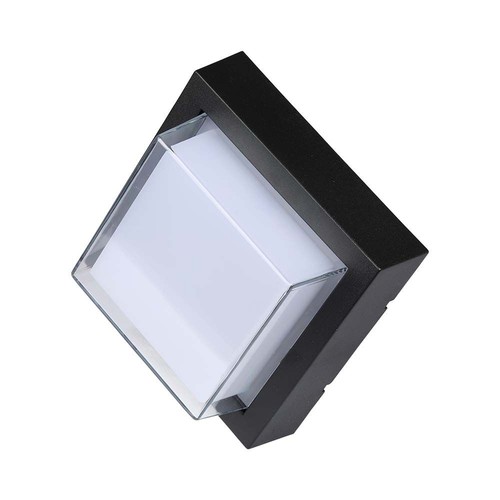 7W LED Wandleuchte, Schwarz - 700lm, Warmweiß, quadratisch, inkl. Leuchtmittel