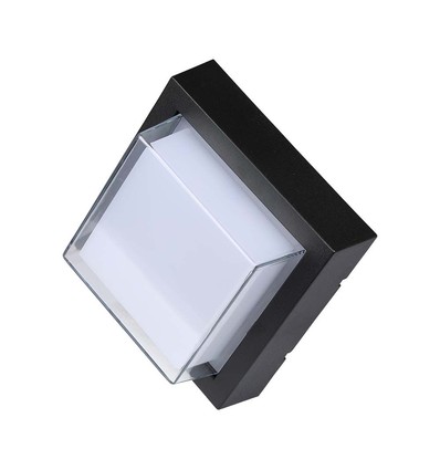 7W LED Wandleuchte, Schwarz - 700lm, Warmweiß, quadratisch, inkl. Leuchtmittel