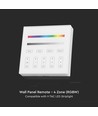 4 Zonen RGB+W WiFi Wandpanel Fernbedienung, 3V - 86x86mm, Weiß, 4 Zonen, dimmbar, RF 2.4GHz