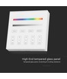 4 Zonen RGB+W WiFi Wandpanel Fernbedienung, 3V - 86x86mm, Weiß, 4 Zonen, dimmbar, RF 2.4GHz