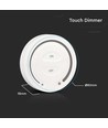 Drahtloser Touch Dimmer für LED-Streifen, Weiß - 12V/24V, Wandmontage, für einfarbige LED