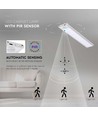 40cm 2W LED Schrankleuchte mit PIR Sensor, 5V - Silber, 2200mA Akku, IP20, 4000K