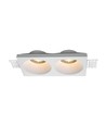 Doppel-GU10-Downlight zum Einspachteln in Gipskartondecken - Exkl. Leuchtmittel und Fassung, Ausschnitt: 195x105mm, vertieft
