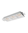 3xGU10 Einbauspot aus Gips - Eckig, weiß, ohne Leuchtmittel, Ausschnitt: 285x105mm