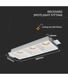 3xGU10 Einbauspot aus Gips - Eckig, weiß, ohne Leuchtmittel, Ausschnitt: 285x105mm