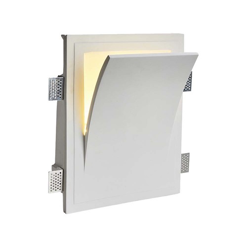 E14 Gips Wandleuchte - Weiß, 25,5 x 31,5 cm, Innenbereich, ohne Leuchtmittel
