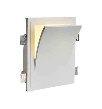 E14 Gips Wandleuchte - Weiß, 25,5 x 31,5 cm, Innenbereich, ohne Leuchtmittel