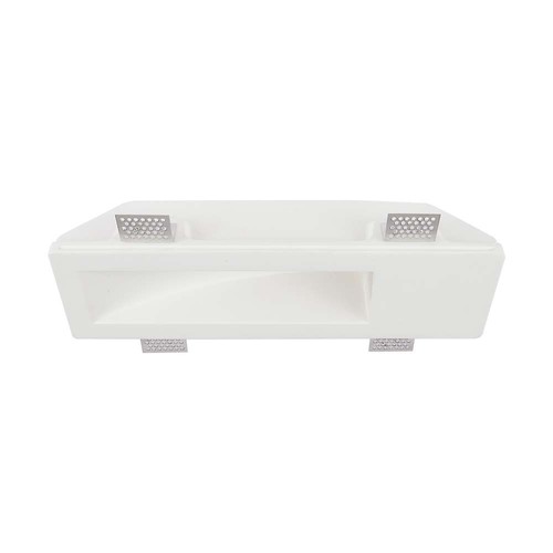 GU10 Gips Einbauspot für 3 Leuchtmittel - Eckig, weiß, überstreichbar, Ausschnitt: 35,5 x 10,5 cm