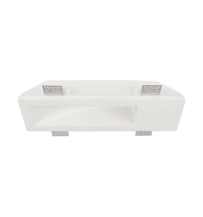 GU10 Gips Einbauspot für 3 Leuchtmittel - Eckig, weiß, überstreichbar, Ausschnitt: 35,5 x 10,5 cm