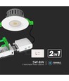 5W/8W LED Einbaustrahler, fire-rated - 830lm, IP65, dimmbar, CCT, 60 Grad, weiß/schwarz/chrom Finish