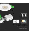5W/8W LED Einbaustrahler, fire-rated - 830lm, IP65, dimmbar, CCT, 60 Grad, weiß/schwarz/chrom Finish