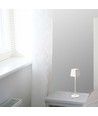 Wiederaufladbare LED-Tischlampe Innen/Außen - Weiß, Touch-Dimmbar, IP54, Warmweißes Licht