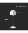 Wiederaufladbare LED-Tischlampe Innen/Außen - Weiß, Touch-Dimmbar, IP54, Warmweißes Licht