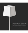 Wiederaufladbare LED-Tischlampe Innen/Außen - Weiß, Touch-Dimmbar, IP54, Warmweißes Licht