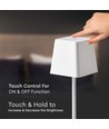 Wiederaufladbare LED-Tischlampe Innen/Außen - Weiß, Touch-Dimmbar, IP54, Warmweißes Licht