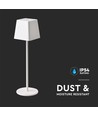 Wiederaufladbare LED-Tischlampe Innen/Außen - Weiß, Touch-Dimmbar, IP54, Warmweißes Licht