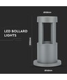 10W LED Wandleuchte - 3000K, Grau, 25cm