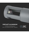 10W LED Gartenleuchte / Pollerleuchte, 25cm - IP65, 6400K, grau, Außenbereich