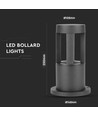 10W schwarze LED Gartenleuchte, 25cm - 100lm/W, IP65, 110 Grad, 230V