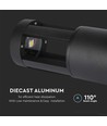 10W schwarze LED Gartenleuchte, 25cm - 100lm/W, IP65, 110 Grad, 230V