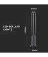 10W LED Gartenlampe / Wegeleuchte, 80cm, IP65 - 1000lm, schwarz, kaltweiß, Außenbereich