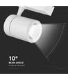 35W 3-Phasen Schienenstrahler - 24 Grad, 6400K, weiß, COB LED, 4-Leiter Tracklight