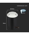 1W LED Bodeneinbaustrahler, 12V - IP67, 3000K, warmweiß, Ø6cm, Ausschnitt: Ø4,3 cm