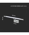64cm Bilder-/Spiegelleuchte 12W LED - Chrom, 3000K, schwenkbar, inkl. Leuchtmittel
