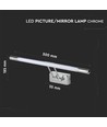 8W LED Bilder-/Spiegelleuchte, Chrom - 50cm, schwenkbar, 3000K/4000K, inkl. Leuchtmittel