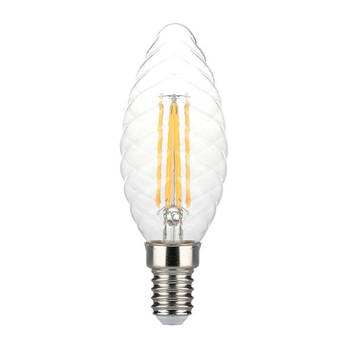 E14 4W dimmbare LED Kerzenlampe - Twisted candle filament, 350lm, warmweiß
