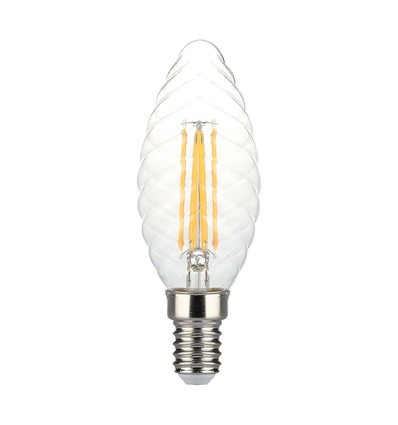 E14 4W dimmbare LED Kerzenlampe - Twisted candle filament, 350lm, warmweiß