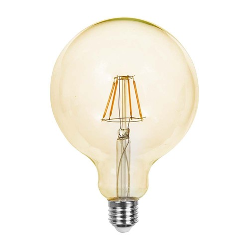 E27 12W G125 LED Filament Lampe - Amber Glas, 2200K, 1350lm, 300° Abstrahlwinkel