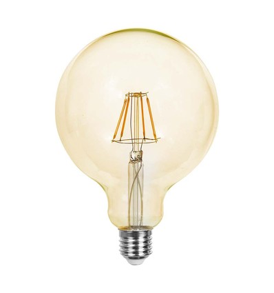 E27 12W G125 LED Filament Lampe - Amber Glas, 2200K, 1350lm, 300° Abstrahlwinkel