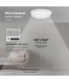 10W Vollrunde Kuppelleuchte - Notbatterie, Sensor, Samsung Chip, 4000K