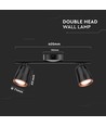 12W LED Wandleuchte - Schwarz, 3000K