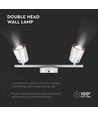 12W LED Wandleuchte mit Doppelkopf - 4000K, weiß, verstellbar, 960lm, Innenbereich