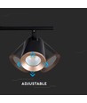 12W Doppel-LED Wandleuchte, schwarz - 1080lm, 4000K, IP20, verstellbare Köpfe