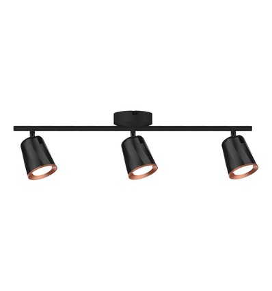 18W Schwarze LED Wandleuchte - 4000K, 3 Köpfe