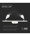 9W Doppel-LED Wandleuchte - 3000K, Weiß