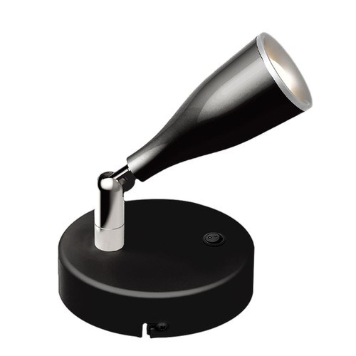 4,5W LED-Wandleuchte mit Schalter - 420lm, IP20 Innenbereich, schwarz, warmweiß, inkl. Leuchtmittel