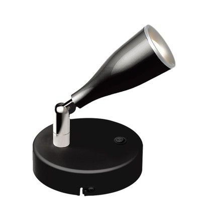4,5W LED-Wandleuchte mit Schalter - 420lm, IP20 Innenbereich, schwarz, warmweiß, inkl. Leuchtmittel