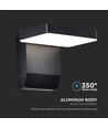 17W quadratische drehbare Wandleuchte - IP65, schwarz, 2520lm, 3000K, inkl. Leuchtmittel