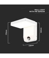 17W weiße quadratische Wandleuchte mit Sensor - 2580lm, IP65, 3000K, PIR Sensor