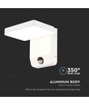 17W weiße quadratische Wandleuchte mit Sensor - 2580lm, IP65, 3000K, PIR Sensor