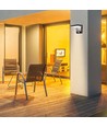 17W LED Wandleuchte mit Sensor, quadratisch - IP65, schwarz, 2580lm, 3000K, PIR Sensor