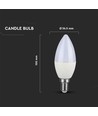 E14 2,9W LED Kerzenlampe - Mattiert